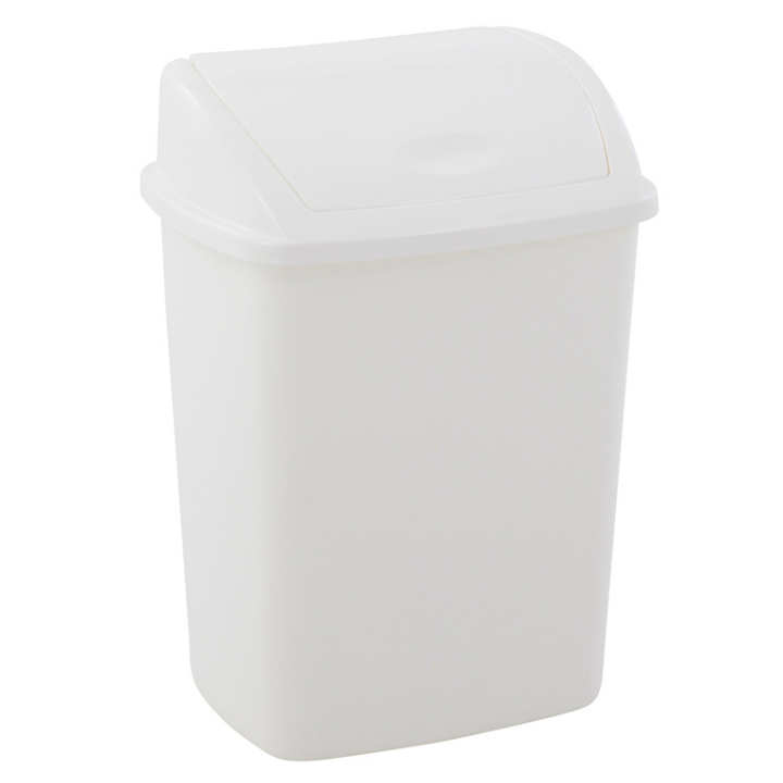 Afvalbak met swingdeksel, 15 liter, wit, VB 200841 - 0