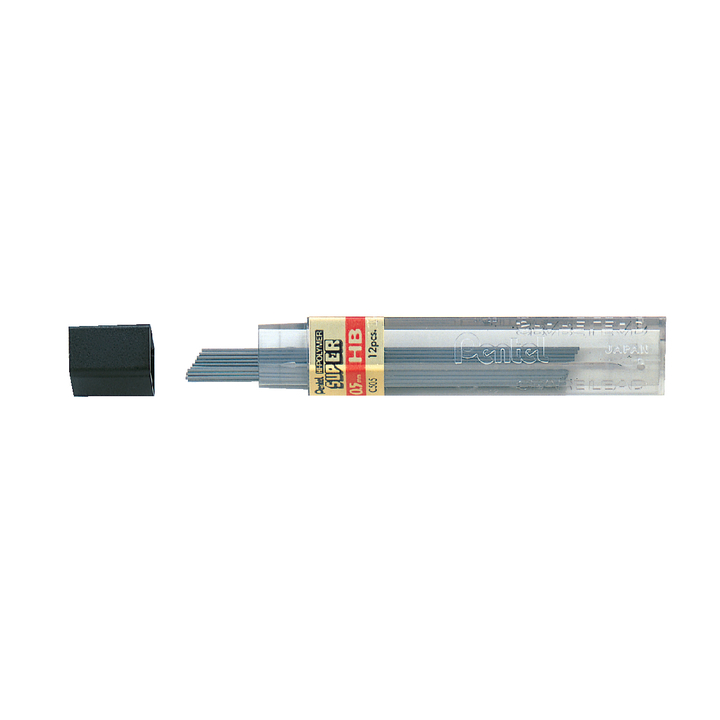Potloodstift pentel 0.5mm zwart per koker hb - 0