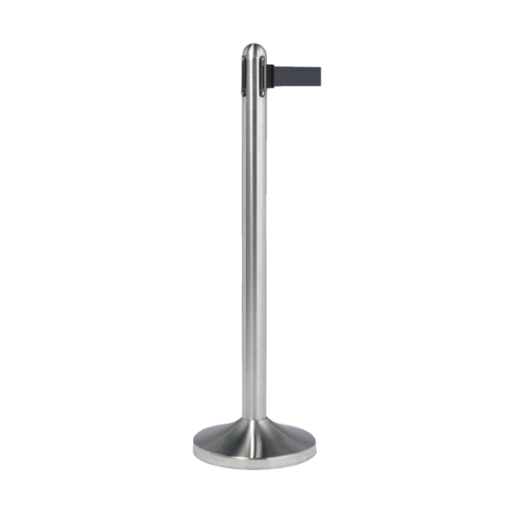 Securit, afzetpaal met 210 cm rolband, RVS/zwart (1 stuk) - 0