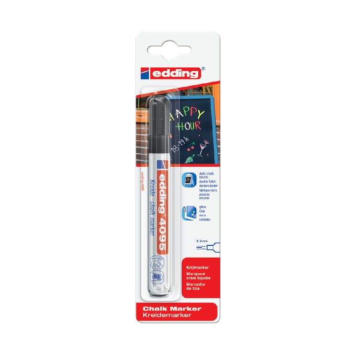 Viltstift edding 4095 window schuin 2-3mm zwart - 0