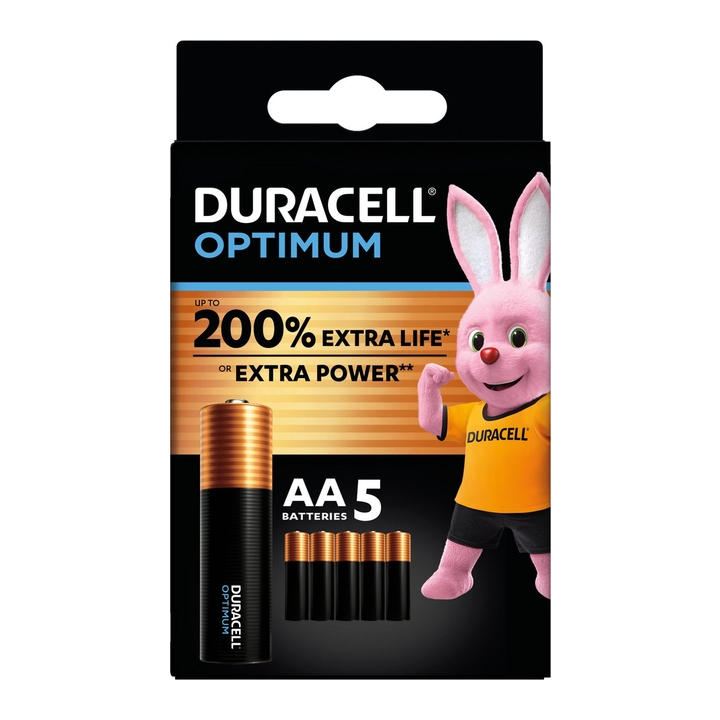 Batterij duracell optimum aa 5st(5000394137769) - 0