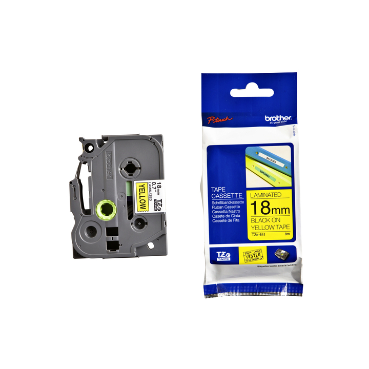 Lettertape brother p-touch tz641 18mm geel/zwart - 0