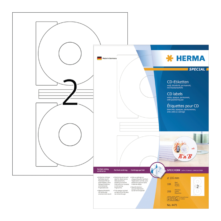 Etiket herma superprint 4471 cd 200st - 0