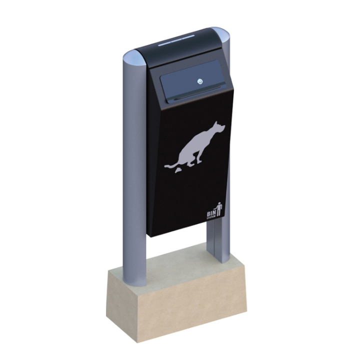 Binsystem, Hondenhalte 60, zwart/aluminium, VB 711604 - 0