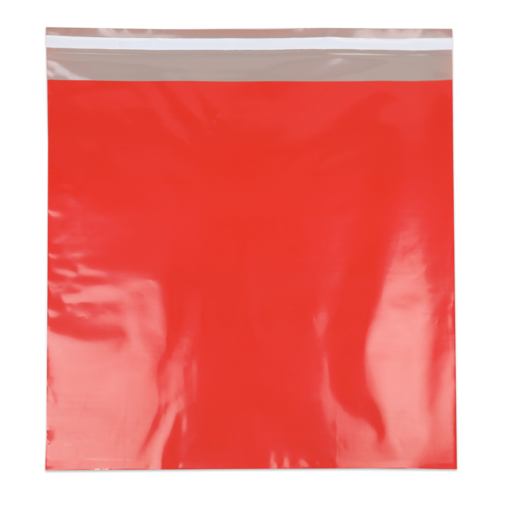 Verzendzak, plastic,  50x46cm+klep, rood (250 stuks) - 0