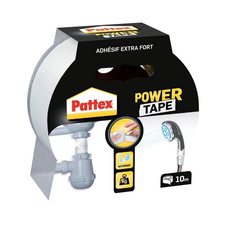Plakband pattex power tape 50mmx10m wit - 1
