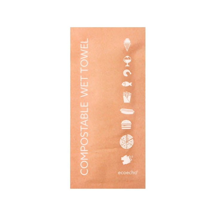 Duni, natte doekjes, 60x130mm, Eco Brown, 186992 (500 stuks) | OP=OP AANBIEDING - 0