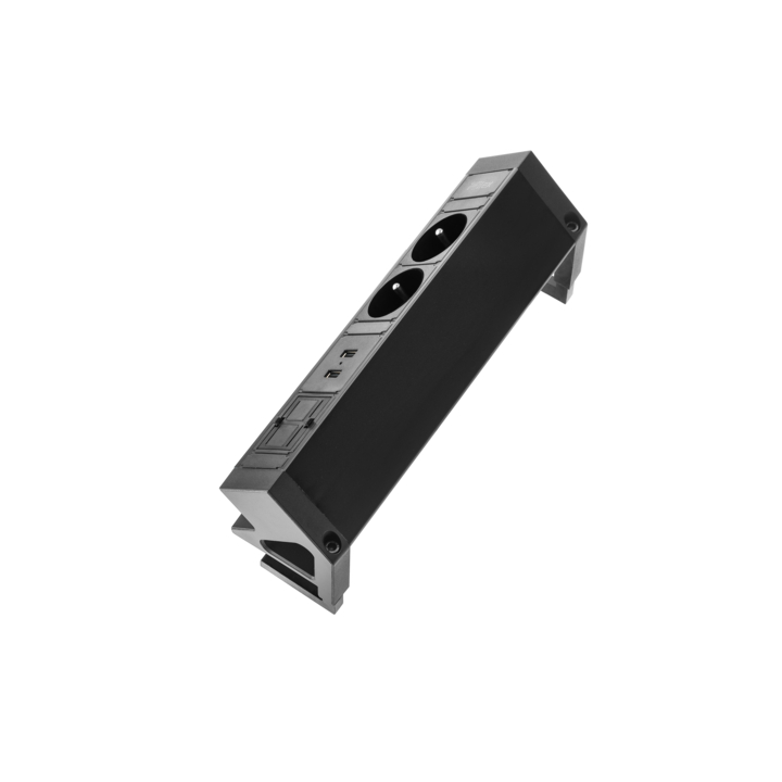 Filex, Power Desk Up 2.0, 2x 230V FR, 2xUsb, keystone, zwart - 2