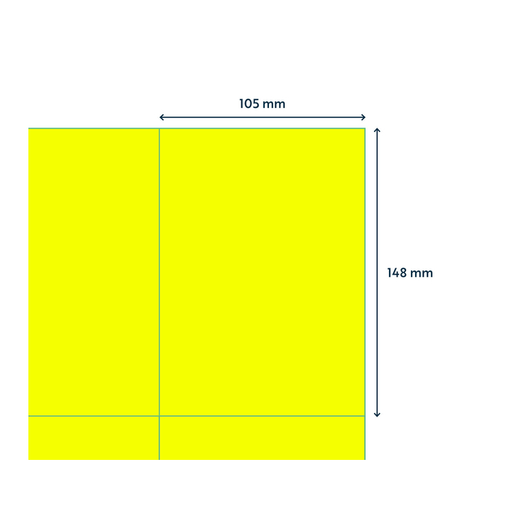Etiket rillprint 105x148mm fluorgeel 400 etiketten(b84122) - 1