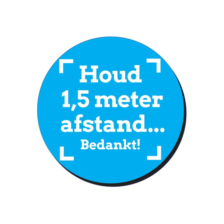 Vloersticker 'houd 1,5 meter afstand', 30 cm, blauw (1 stuk) - 0