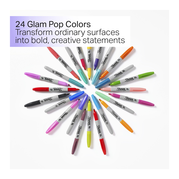 Viltstift sharpie glampop f 24st assorti(2198779) - 2