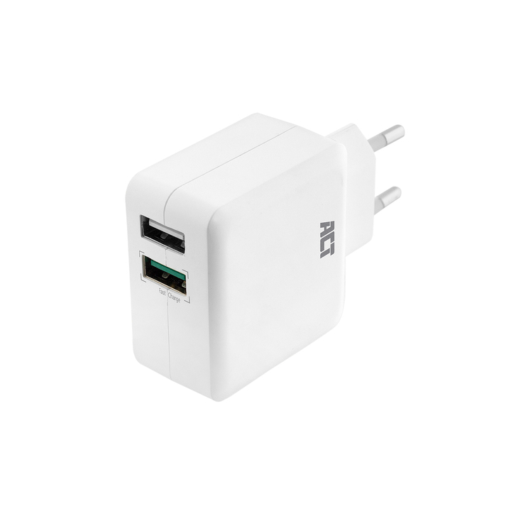 Oplader act usb 2 poorts quickcharge 30w wit(ac2125) - 0