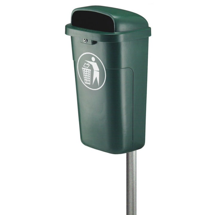 Vuurbestendige buitenafvalbak, 50 liter, groen, VB 500200 - 0