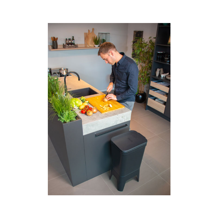 Bonton Circubin | Afvalbak Met Deksel | 20+20 Liter | Antraciet | VB 012725 - 2