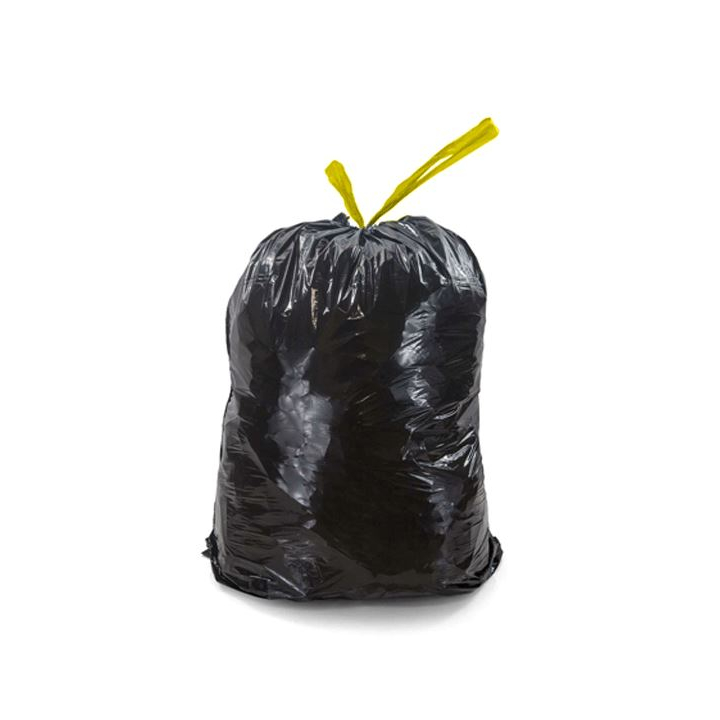 Vuilniszak Met Trekband | LDPE | 70x100cm | 120 Liter | T50 | Zwart (10 rollen x 20 zakken) - 1