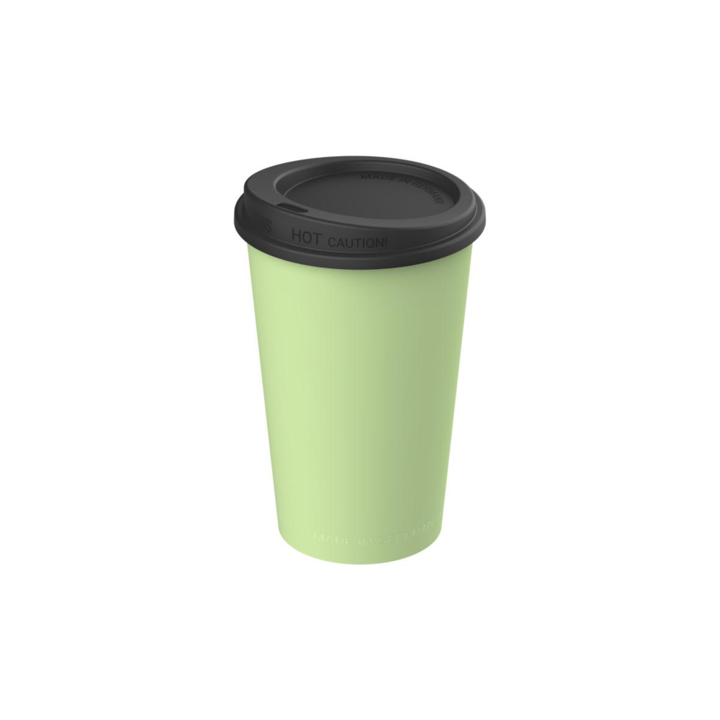 Kunststof beker to go, 300ml, groen met zwart deksel - 0