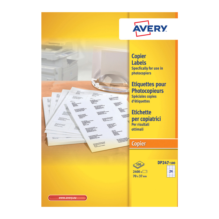 Etiket avery dp247-100 70x37mm 2400st - 0
