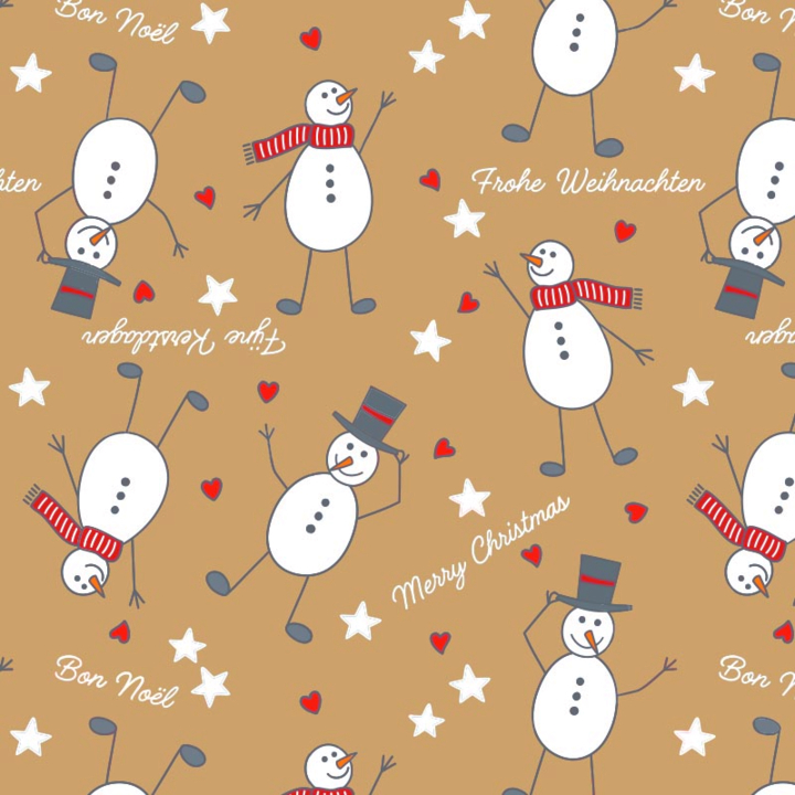 Cadeaupapier, kerst, 50cm x 200 meter, D095, bruin - 0