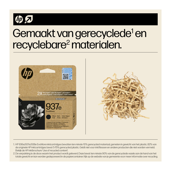 Inktcartridge hp 4s6w9ne 937e evomore zwart - 1
