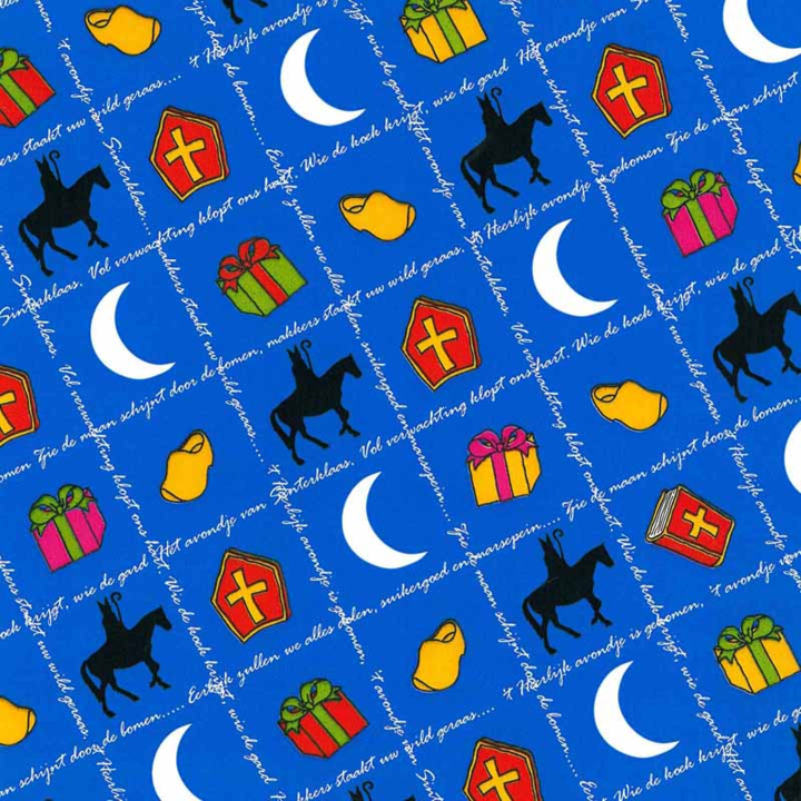 Cadeaupapier Sint, 30cm x 200 meter, D90022, blauw - 0