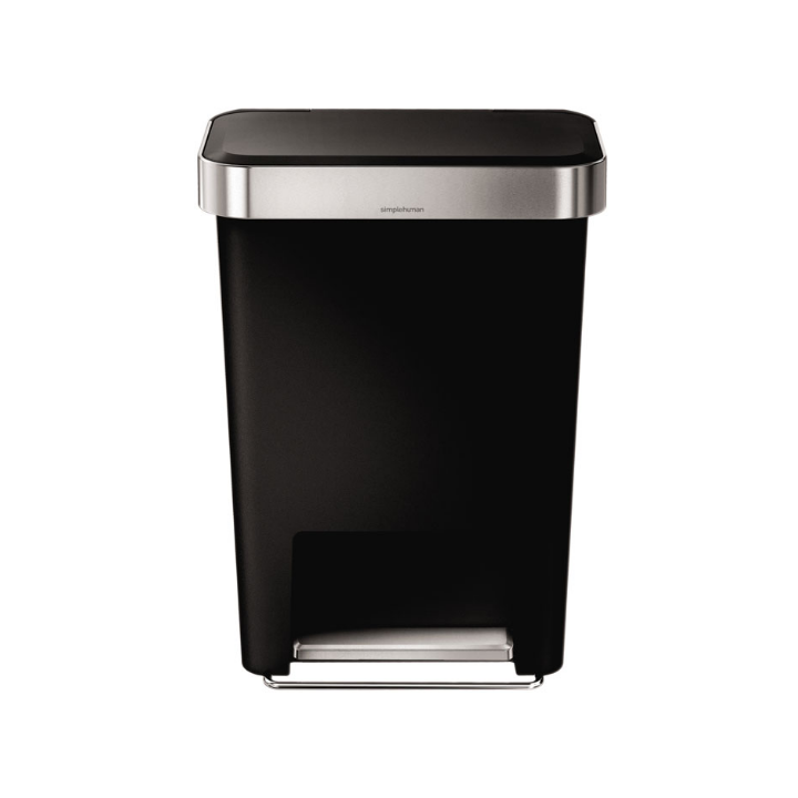 Simplehuman, pedaalemmer, 45 liter, zwart/RVS, VB 018331 - 0