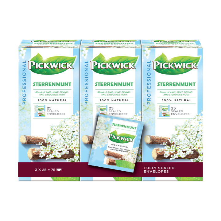 Pickwick Professional, thee, 2 gram, sterrenmunt, 4016826 (25 stuks) - 0