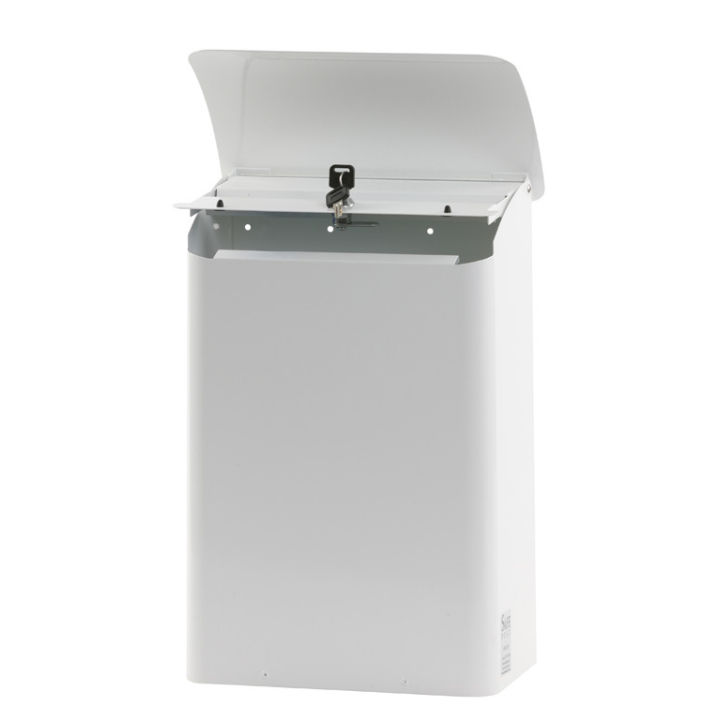 Wandbrievenbus brandveilig, 290x180x425 mm, wit, VB 444070 - 1