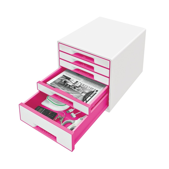 Ladenbox leitz wow 5 laden wit/roze(52142023) - 1