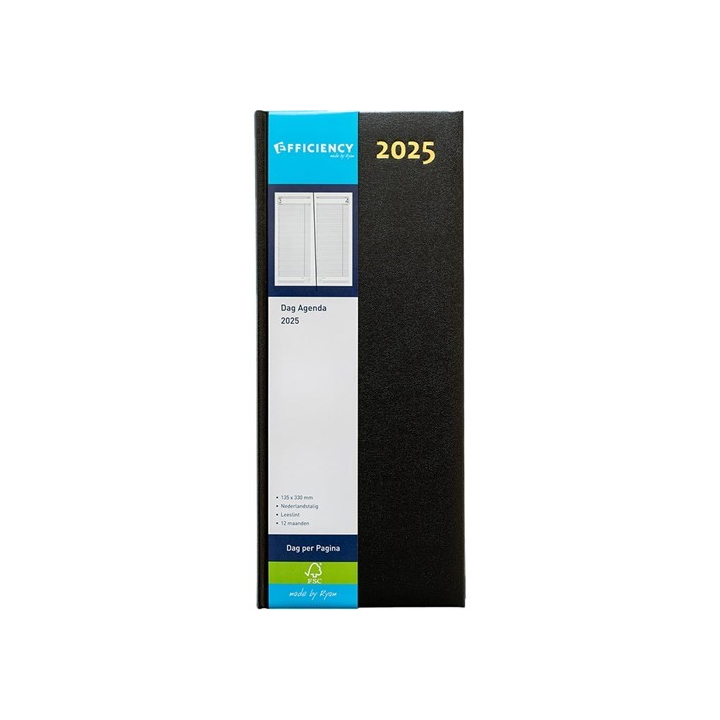 Efficiency Lang 1 Dag Ned.Zwart of blauw agenda, 330x135mm - 0