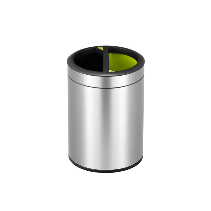 Round EKO, afvalbak, open top, 2x5 liter, mat RVS, VB 903811 - 0