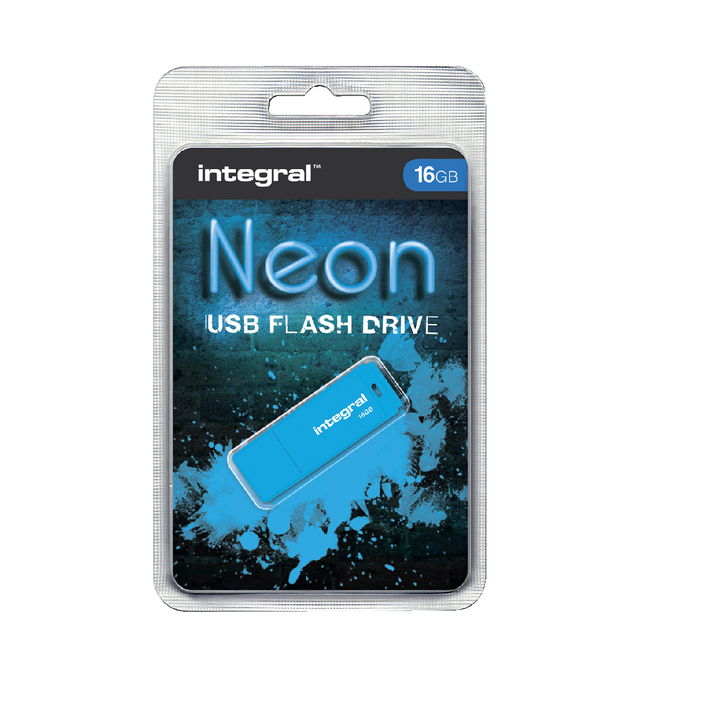 Usb-stick integral fd 16gb neon blauw(infd16gbneonb) - 0