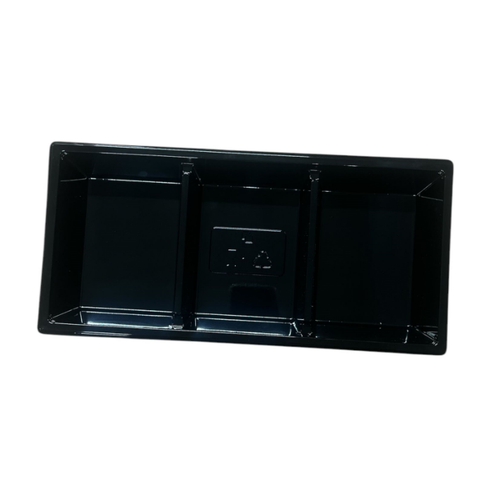 Schalen Apet zwart  250x120x40mm 3 vaks ds/315 - 0