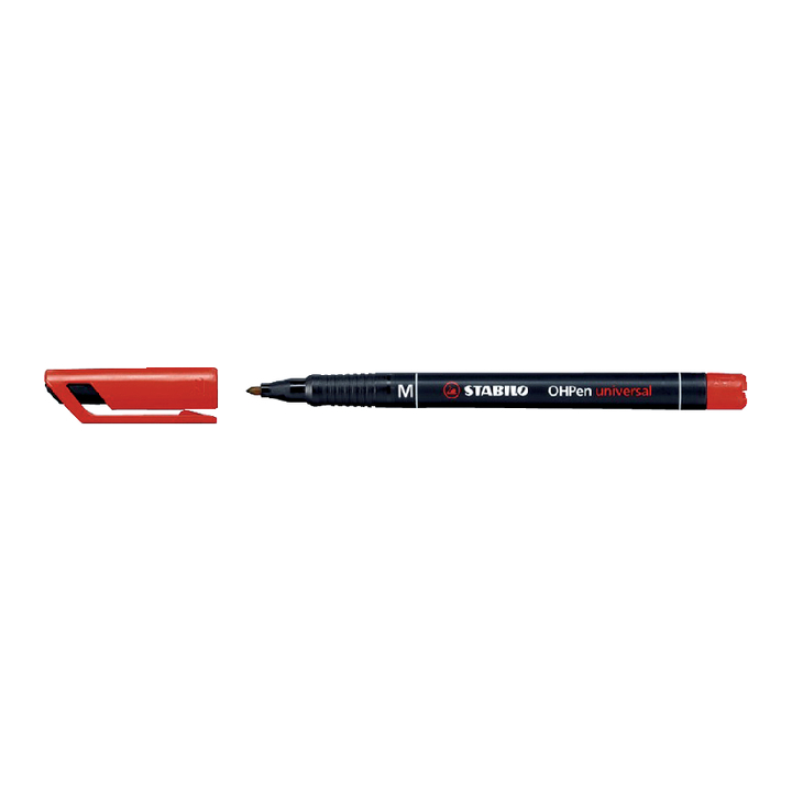 Viltstift stabilo ohp m843 perm rond 1mm rood - 0