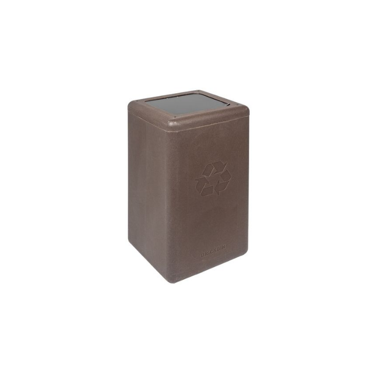 Brickbin, modulaire afvalscheidingsbak met klepdeksel, 65 liter, bruin, VB 193813 | GFT - 0