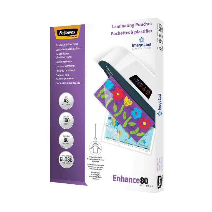 Lamineerhoes fellowes a3 mat 80my(5306207) - 0