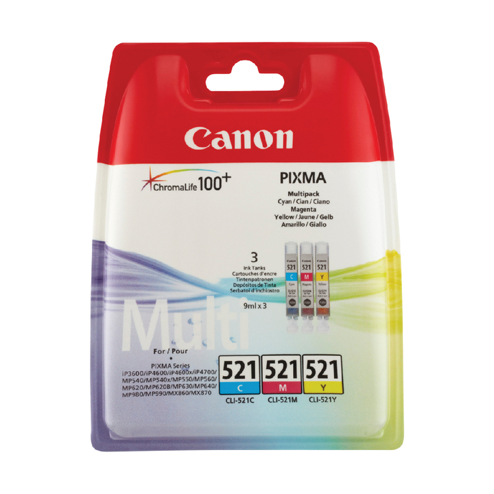 Inkcartridge canon cli-521 multipack kleur(canbci521p) - 0