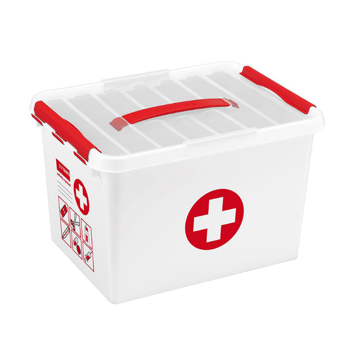Opbergbox Sunware Q-Line EHBO, 22 liter, wit/rood, VB 798250 - 0