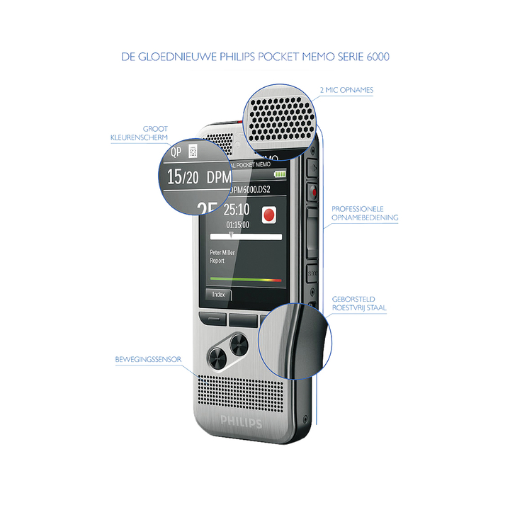 Dicteerapparaat philips pocket memo dpm 6000/02(dpm6000/02) - 2