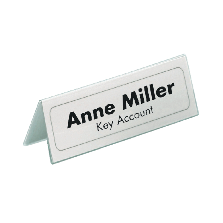 Tafelnaambord durable 8050 61x150mm transp - 0