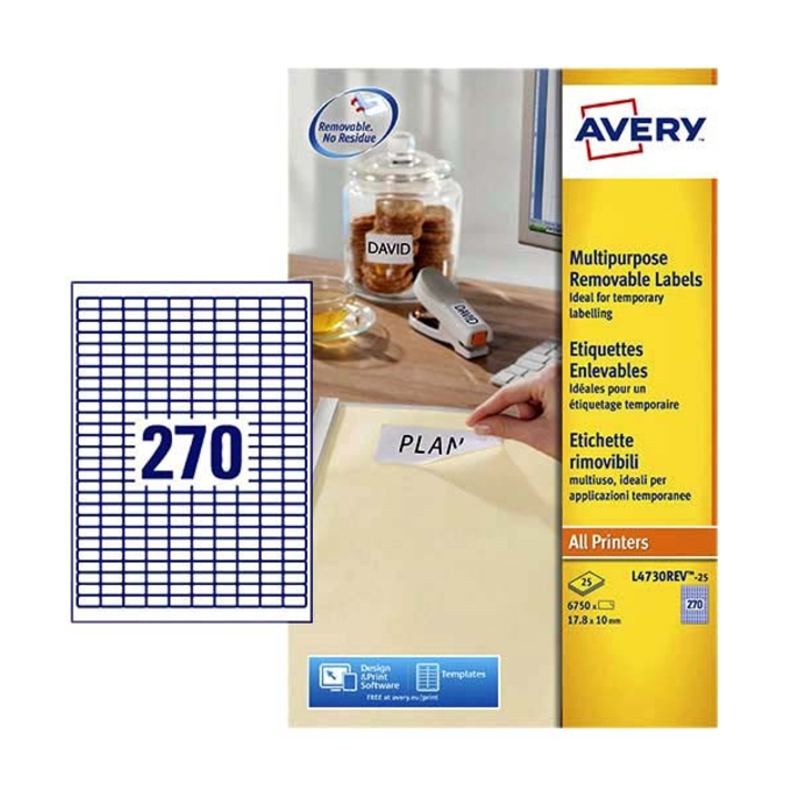 Etiket avery l4730rev-25 17.8x10mm 6750st - 0