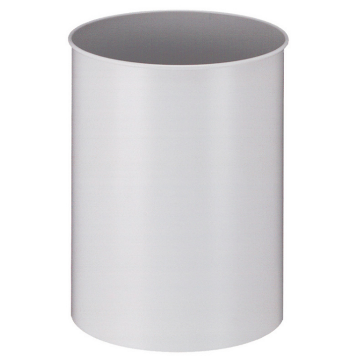 Metalen papierbak, rond, 30 liter, grijs, VB 100300 - 0
