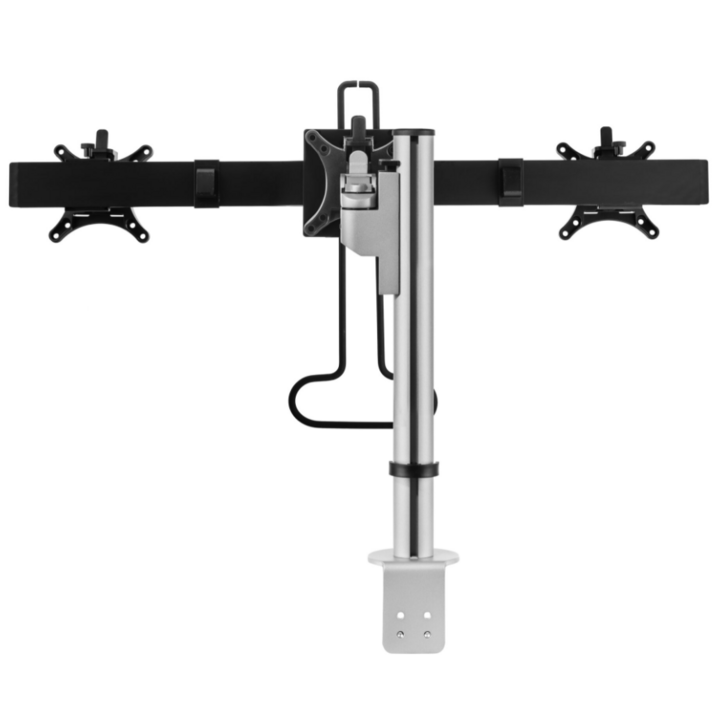 Galaxy Dubbel Monitorarm met Crossbar, zilver - 1