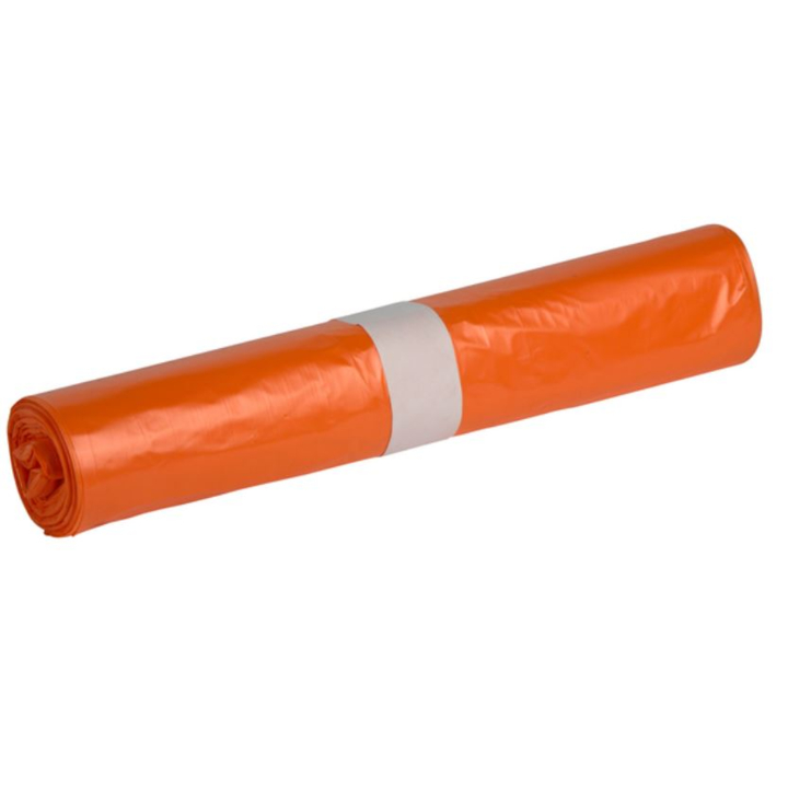 Vuilniszak | HDPE | 58x100cm | 70 Liter | T23 | Oranje (25 rollen x 20 zakken) - 0