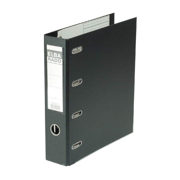 Ordner elba rado plast a4 75mm bank 2mech pvc zw - 0