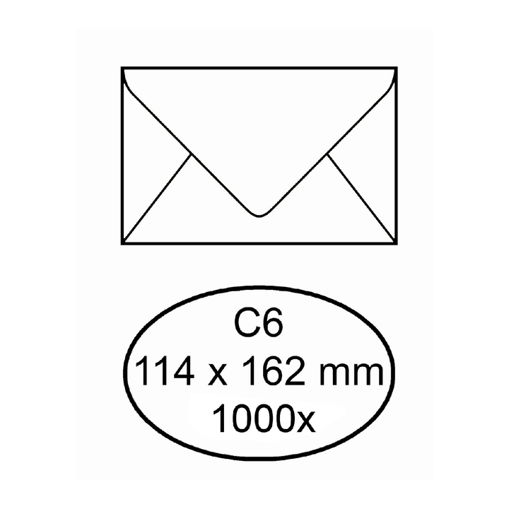 Envelop bank 114x162mm 80gr wit - 0