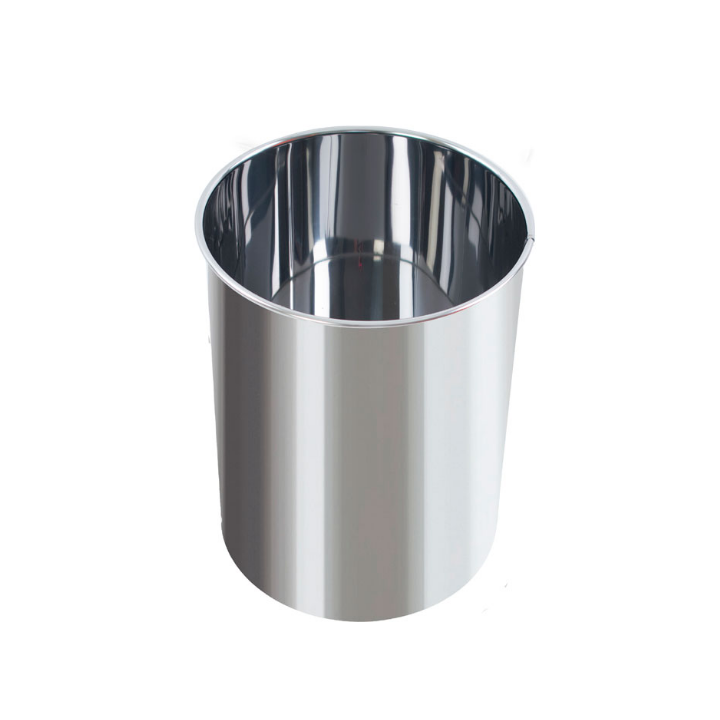 Metalen papierbak, rond, 15 liter, RVS, VB 100104 - 1