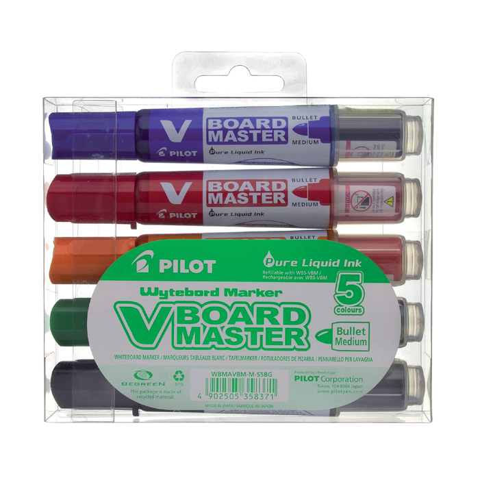 Pilot Begreen, whiteboardviltstift, 2.3mm rond, assorti(5st) - 0