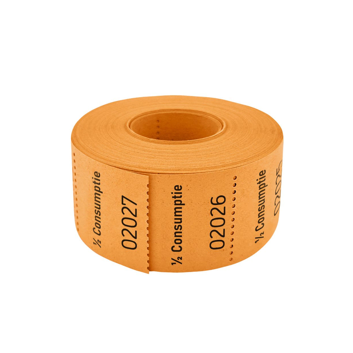 CombiCraft, consumptiebon met opdruk '1/2 consumptie', oranje, 207092 (5x500 stuks) - 2