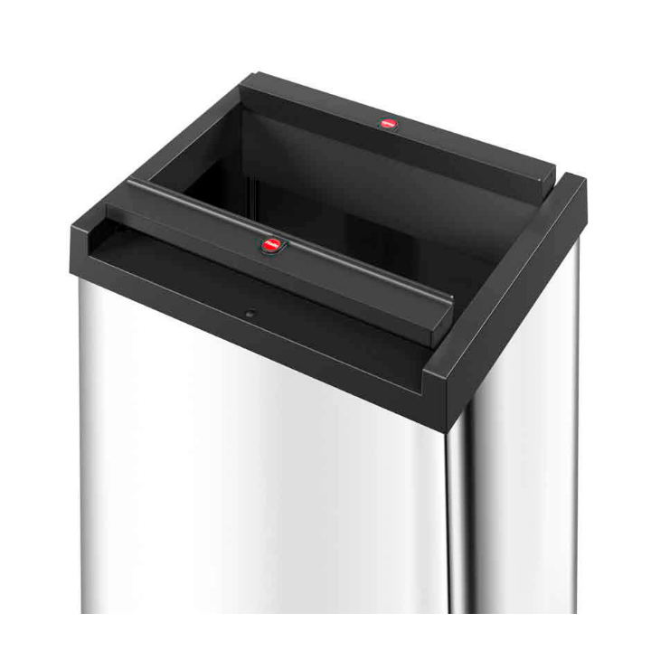 Big-Box Hailo Swing, afvalbak 52 liter, RVS/zwart, VB 001535 - 1