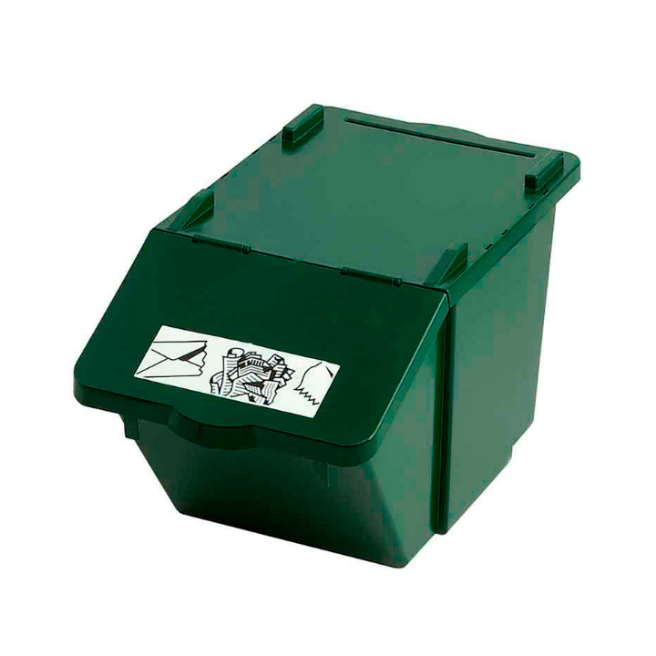Recyclingbox, kunststof stapelbak, 45 liter, groen,VB 206800 - 0